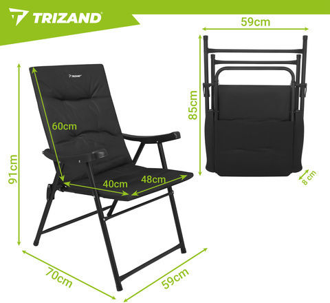 Trizand Καρέκλα Παραλίας 59x70x91εκ. Σετ 2τμχ