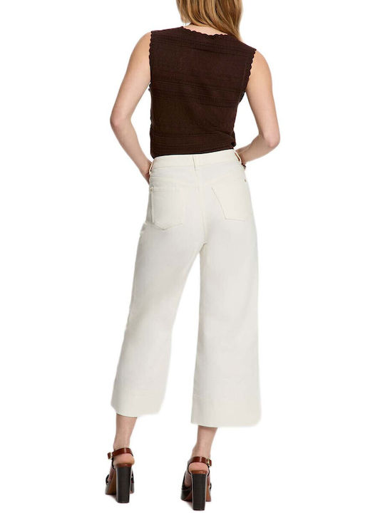 Morgan Hochgebirge Damen Jeans Hosen in Breit Bein Stil Weiß