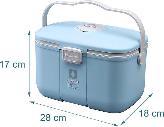 Relaxdays Plastic Medicine Box Light Blue Grey 17x18x28 Cm