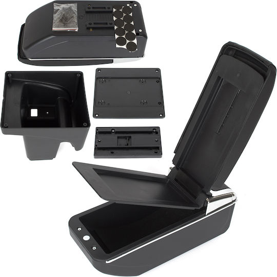 Ford Focus Mk3 10-14 Armrest Storage Black Eco-leather + Mounting Kit