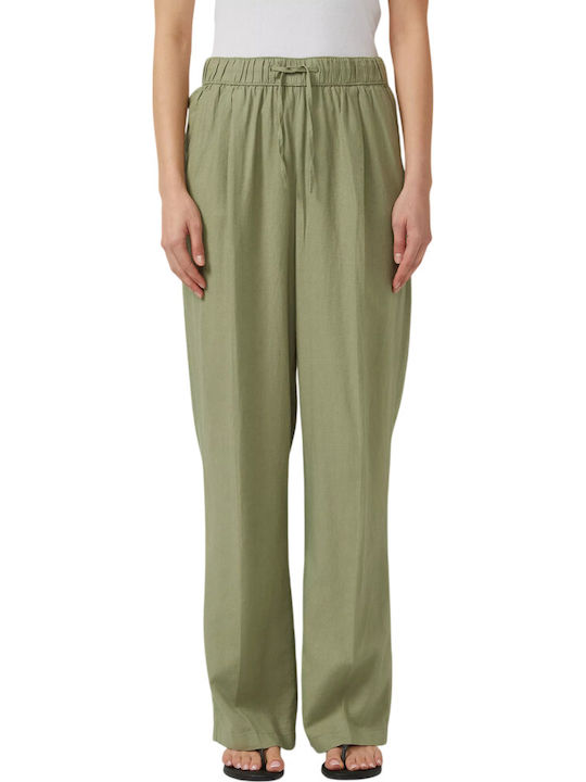 Women's Fabric Trousers Olive