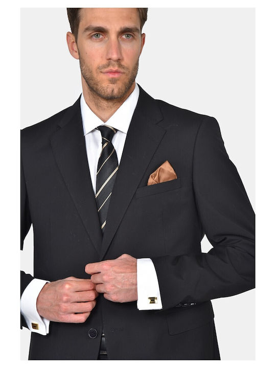 Winter Men's Suit with Regular Fit Black