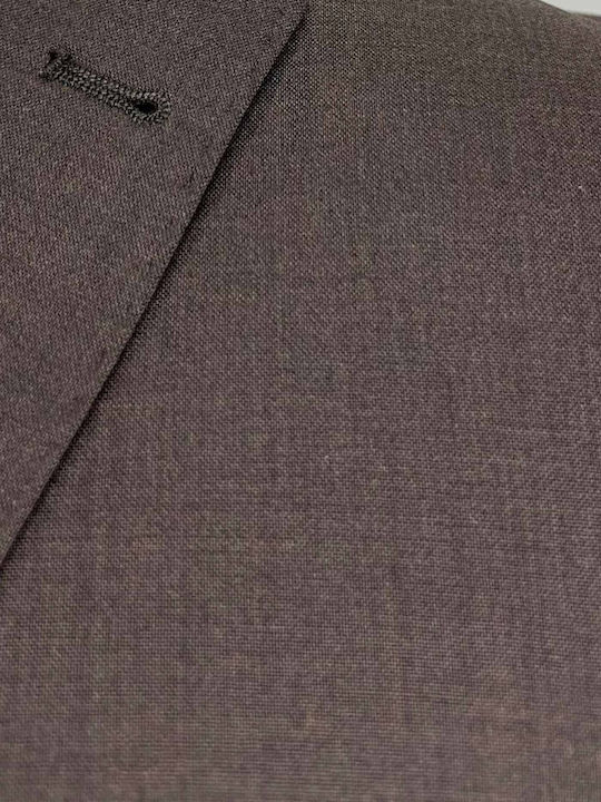 Men's Groom's Suit with Vest with Slim Fit Brown