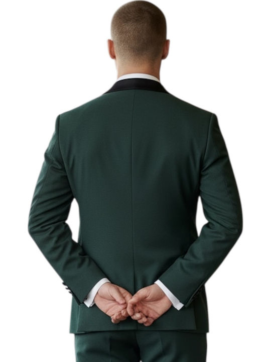 Men's Groom's Suit with Vest Green