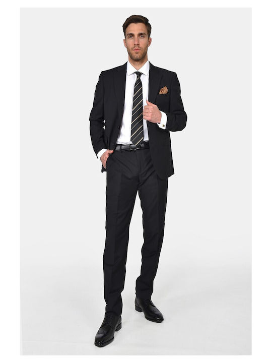 Winter Men's Suit with Regular Fit Black