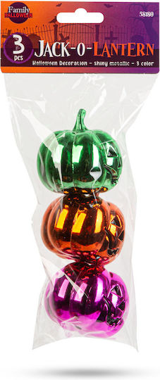 Halloween Pumpkin Decoration Set 6 Cm 3 Pcs Glowing Pumpkins Multicolor