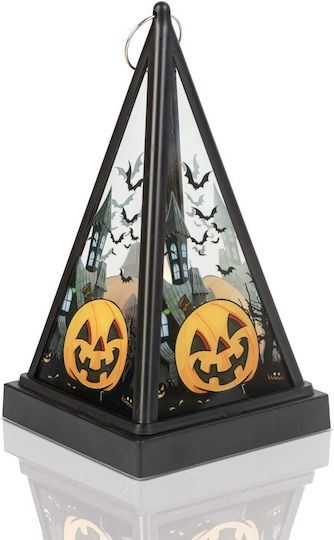 LED Halloween Laterne Kürbis Warmweiß Schwarz Tragbar 9,5x9,5x17 cm 2xAAA