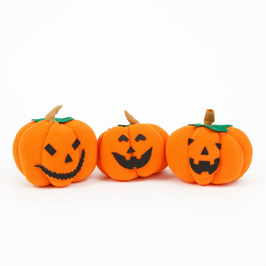 Set De Decorare Halloween Textil Dovleac 3 Bucăți 10x10x11 Cm Modele Diferite