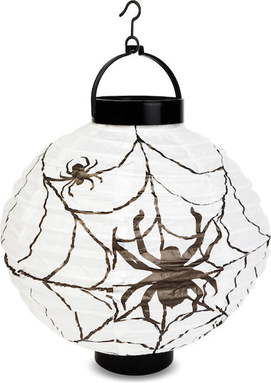 Lampion Halloween Led 2 X Aaa 20 Cm Pânză De Păianjen Alb Reglabil Pornit Oprit Suspendat