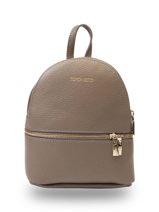 Rucsac De Damă Din Piele Taupe
