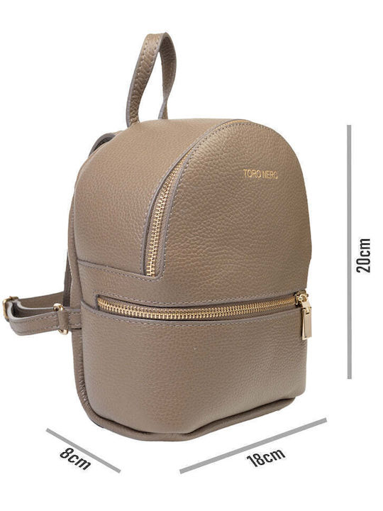 Rucsac De Damă Din Piele Taupe