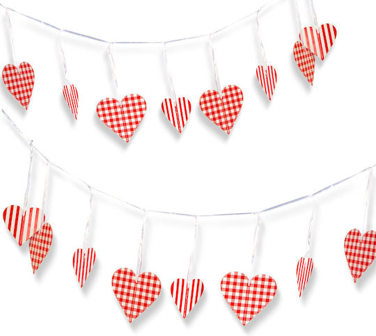 Ghirlandă Inimă 2 M Valentine Roșu Alb Decorațiuni 12 Bucăți Petrecere Romantică