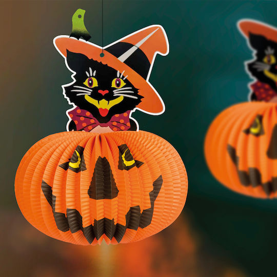 Halloween Pumpkin Lantern Cat 26 Cm