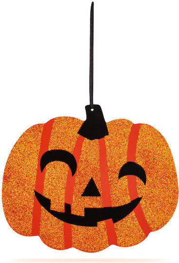 Decorațiune De Halloween Dovleac Agățabil Mdf 30 X 25 Cm Portocaliu Negru Sclipici