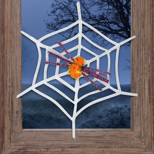 Halloween Dekoration Spinnennetz Spinne 23x20 Cm Weiße