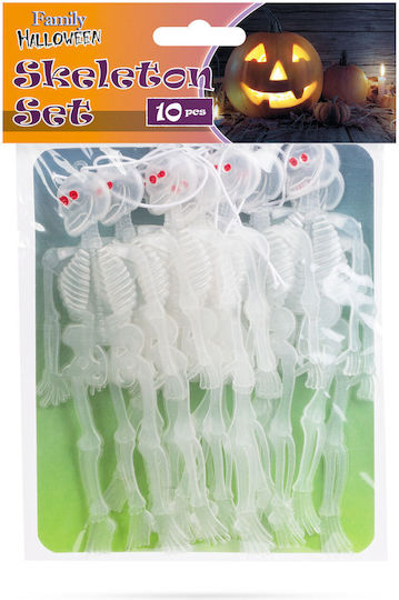 Set 10 Leuchtende Halloween-Skelettstücke 14 Cm