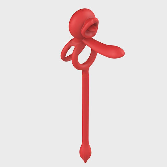 Tongue Ring Sleeve & Anal Stim App Usb Red