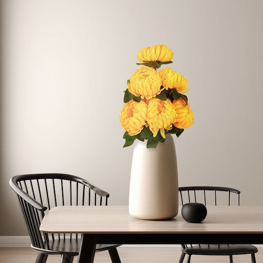 Yellow Artificial Chrysanthemum 58 Cm Realistic Decorative Flower Indoor Outdoor Use