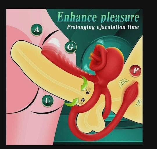 Tongue Ring Sleeve & Anal Stim App Usb Red