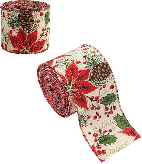Alista Home Christmas Fabric Ribbon Red 200x6.3cm