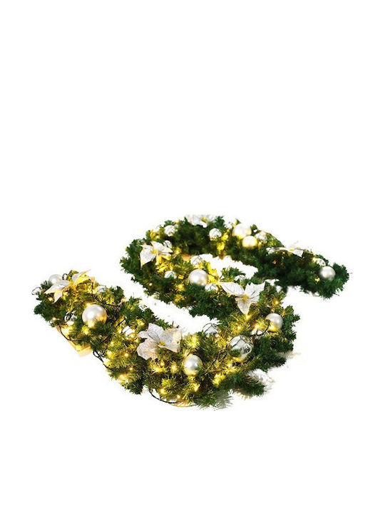 Alista Home Christmas Illuminated Decorated Plastic Silver Garland