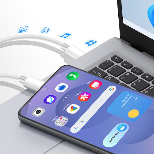 Avizar Usb-c Към Usb-c Кабел Smartphone Laptop Бързо Зареждане 40w 2m Бял