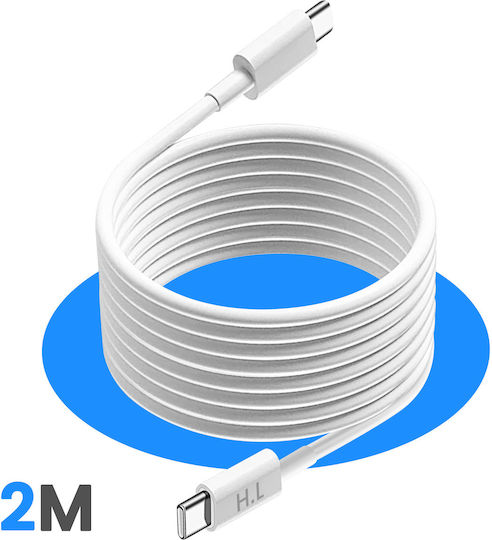 Avizar Usb-c Към Usb-c Кабел Smartphone Laptop Бързо Зареждане 40w 2m Бял