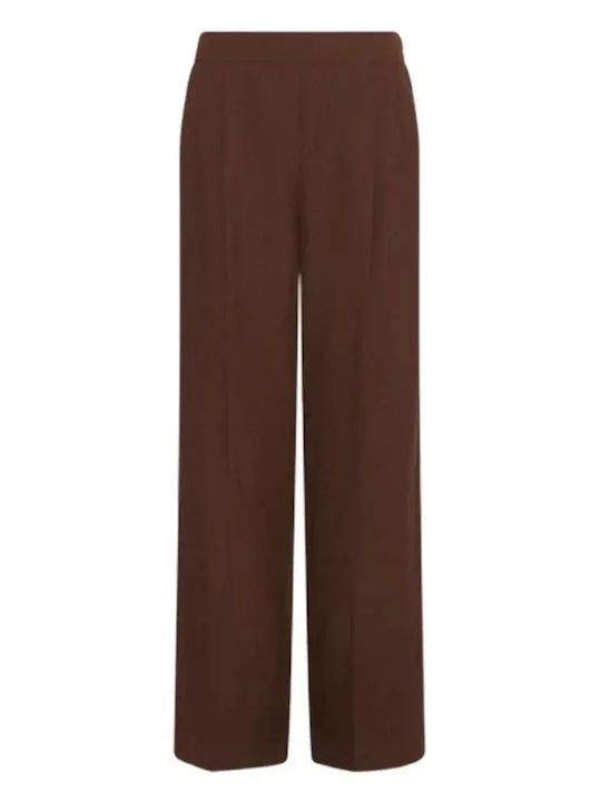 Women's Fabric Trousers in Regular Fit Brown