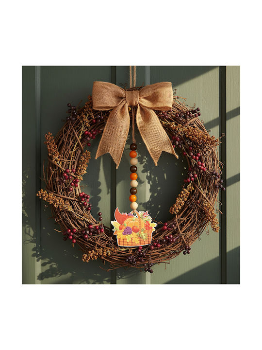 Autumn Decoration 29x9 Cm Hanging Wooden Decor Rustic Style Jute String