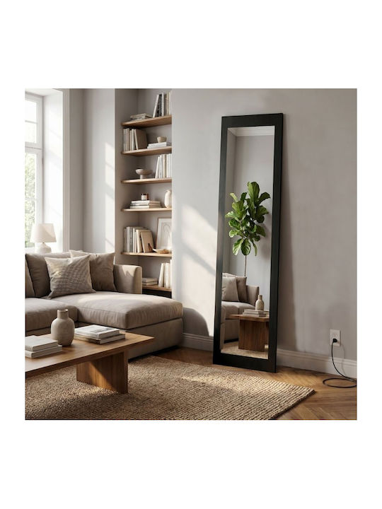 Megapap Oglindă cu Ramă din Lemn Negru 150x40cm