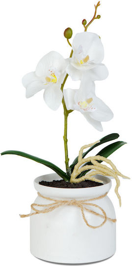 Decorative Artificial Orchid In Pot Natural Look 32.5 Cm