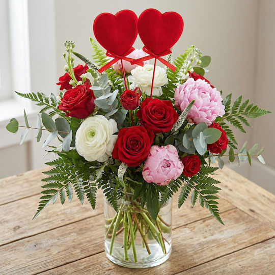 Plüsch Herz Dekoration Auf Stick 2 Stücke Rote Valentinstag Sträuße Romantische Geschenke