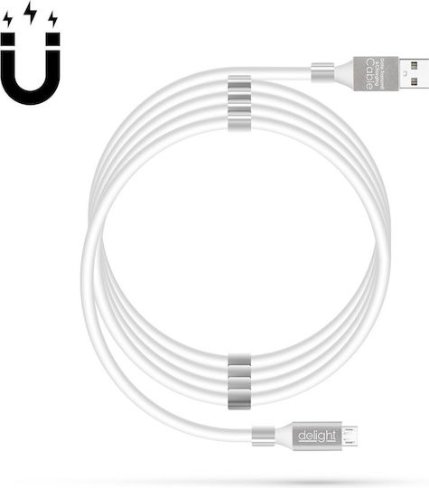 Magnetisches Micro-USB-Kabel 1,2 m 2A Lade Datenübertragung 10 Magnete Weiß