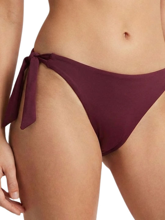 Bikinihosen Slip mit Schnürung Vintage Wein