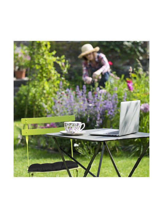 Relaxdays Gartenstuhlkissen Schwarz 4Stück 38x38cm