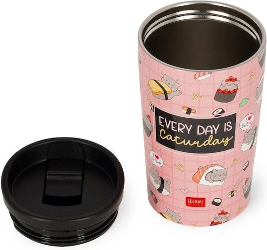 Sushi Cat Thermos Glass Stainless Steel / Plastic 275ml Legami