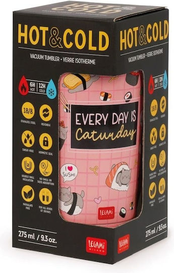 Sushi Cat Thermos Glass Stainless Steel / Plastic 275ml Legami