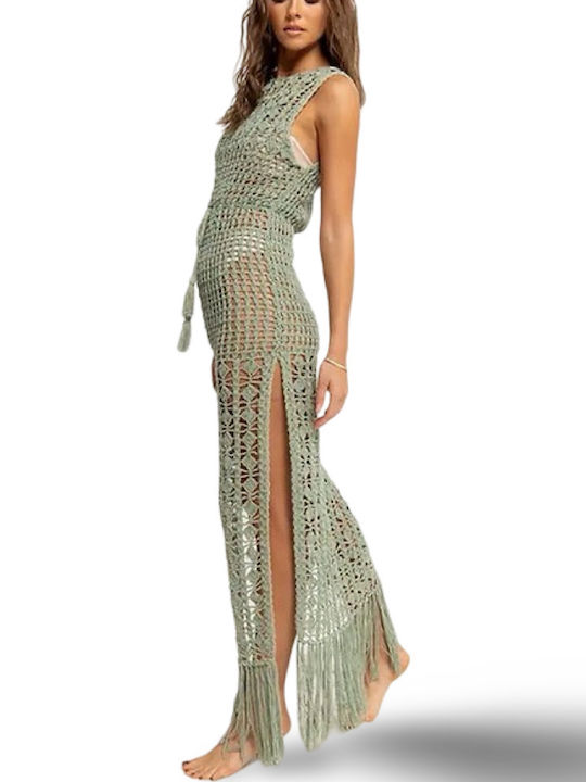Chicret Damen Kleid Strand Grün