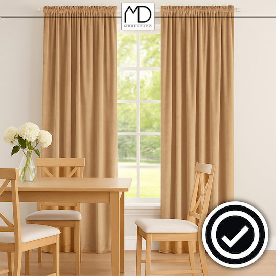 More&Deco Συσκότισης με Τρέσα Beige 140x250εκ.