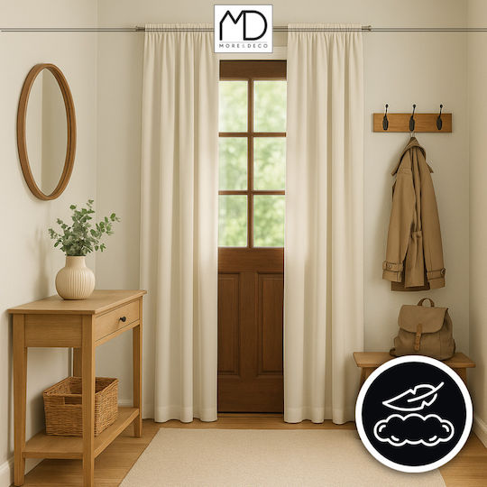 More&Deco Panel Συσκότισης με Τρέσα Cream 140x250εκ.