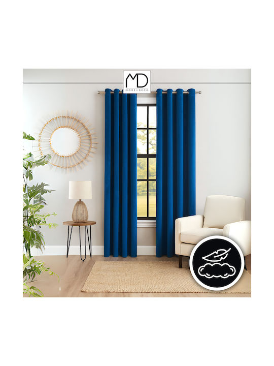 More&Deco Κουρτίνα με Τρουκς Navy 140x250εκ.