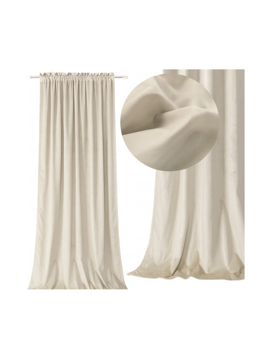 More&Deco Κουρτίνα Συσκότισης με Τρέσα Panel Cream 140x250εκ.