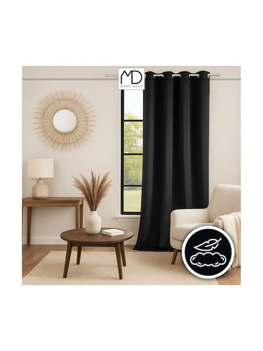 More&Deco Verdunkelungsvorhang mit Grommets Schwarz 140x250cm