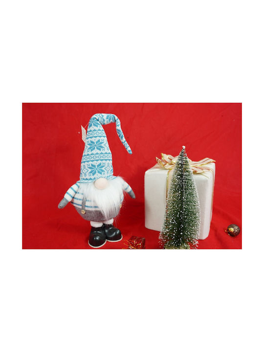 Ornament De Crăciun Cu Năzdrăvan Alista Home Alb Și Albastru Din Țesătură 59 Cm