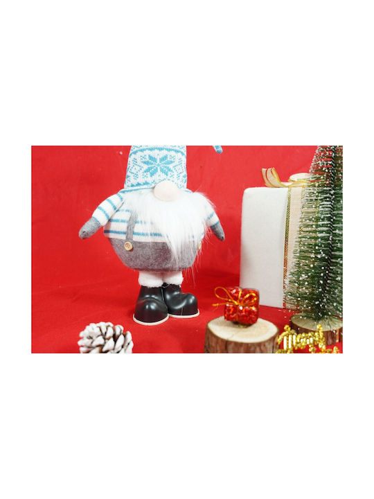 Ornament De Crăciun Cu Năzdrăvan Alista Home Alb Și Albastru Din Țesătură 59 Cm