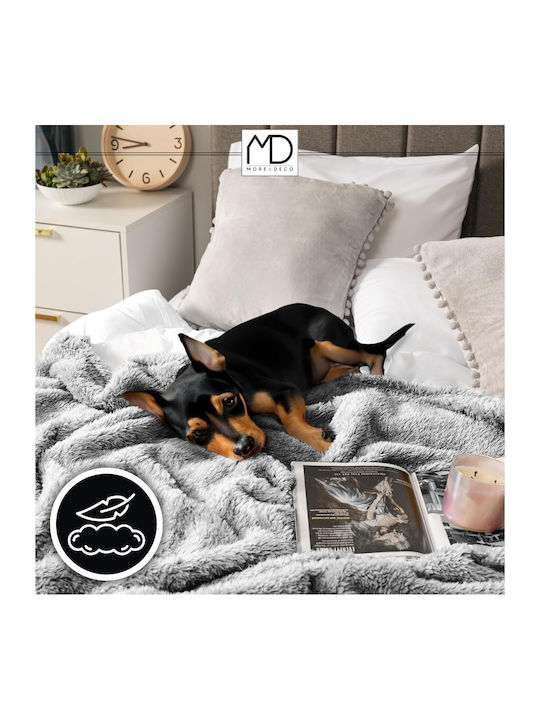 More&Deco Sherpa Single Blanket 160x200cm Gray Melange