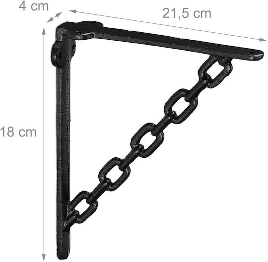 Relaxdays Suport Pentru Raft Din Metal Negru 180x215mm 2 Bucăți 10032086_46