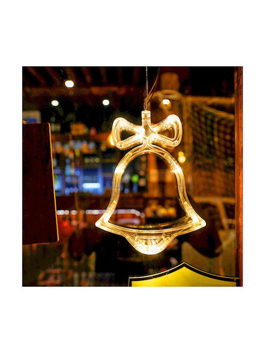 Ornament De Crăciun Iluminat În Formă De Cloșcă Alb Cald 15x18 Cm Cu Ventuză Flippy