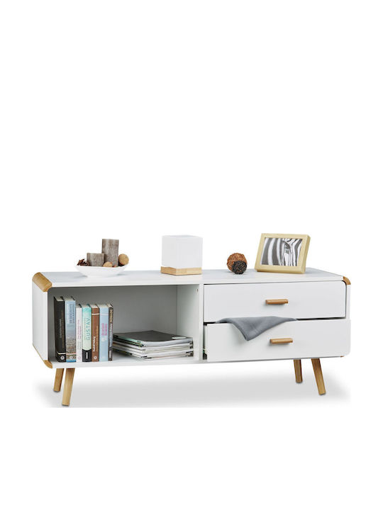 Stand TV White/Stejar Deschis 120x40x48cm