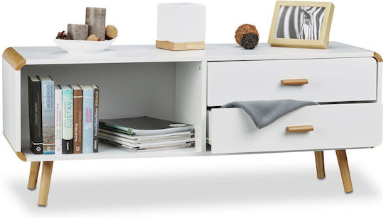 Έπιπλο Τηλεόρασης White/light Brown Μ120xΠ40xΥ48cm